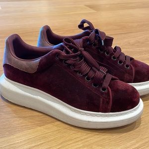Alexander McQueen exaggerated sole velvet sneakers